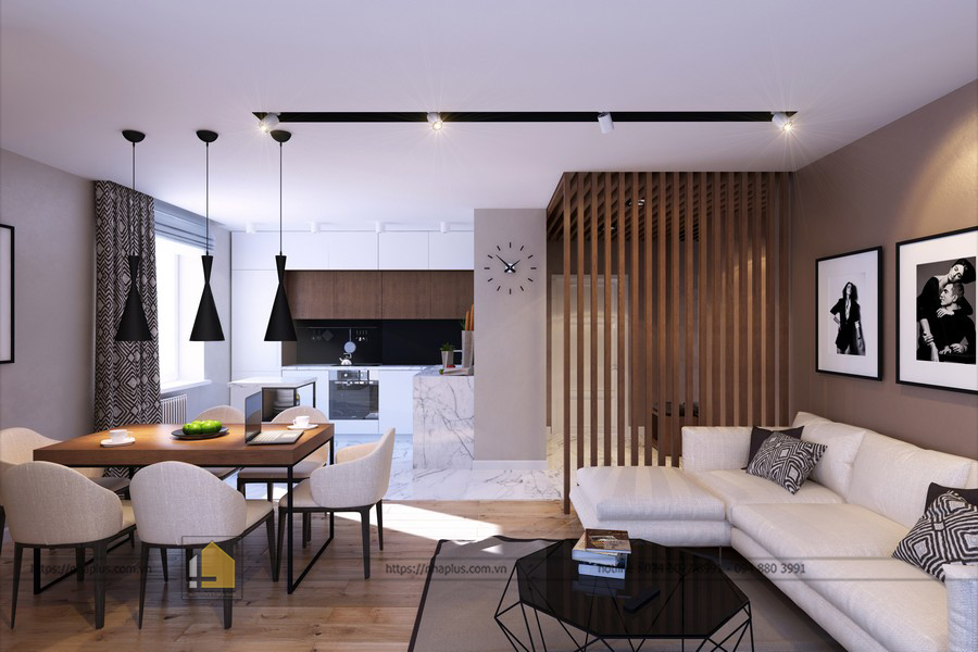 THIẾT KẾ NỘI THẤT CĂN HỘ NHỎ 50M2 NHÀ ANH HÒA