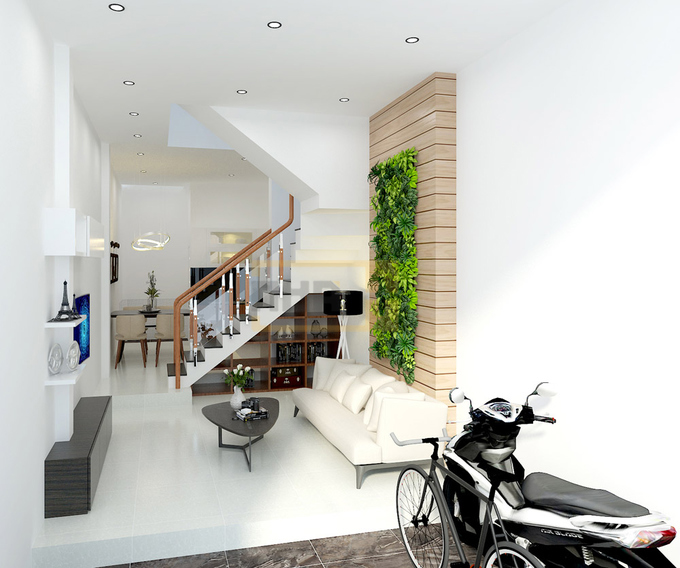 Tư vấn thiết kế xây nhà 2,5 tầng, chi phí 640 triệu